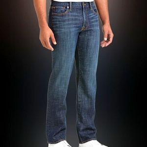 Lucky Brand 361 Classic Fit Jeans with ripped hem, Dark Wash, sz 34x32